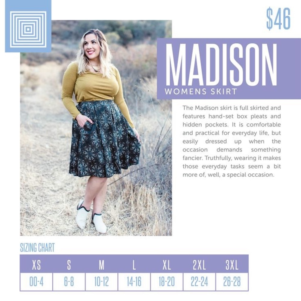 Bright Floral Lularoe Madison Skirt - Picture 8 of 8